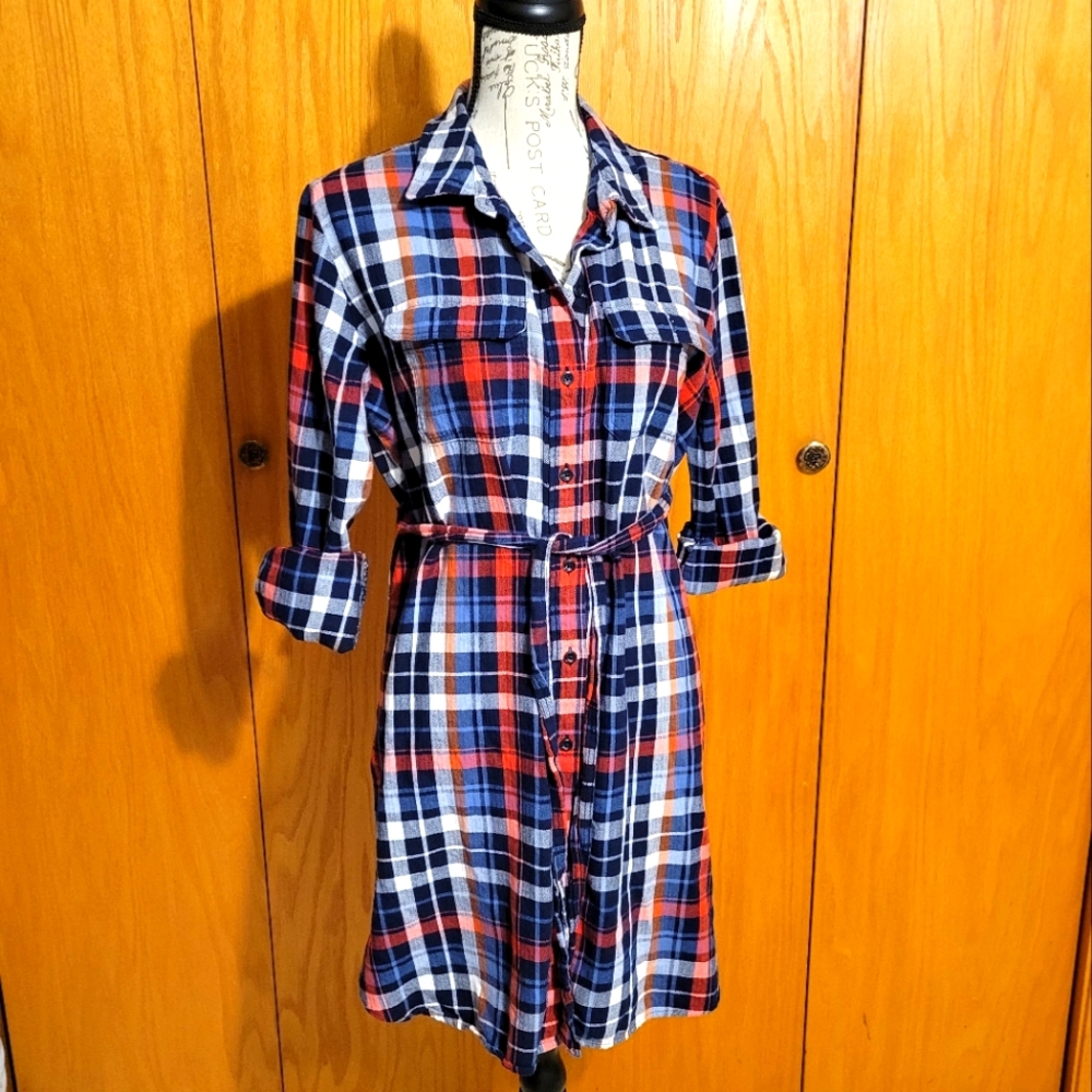 Flannel shirt dress